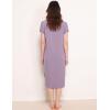 GYS Premium Bamboo Viscose Women’s Nightgowns Short Sleeve V Neck Summer Pajama Dress(Violet)
