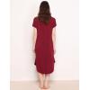 GYS Premium Bamboo Viscose Women’s Nightgowns Short Sleeve V Neck Summer Pajama Dress(Wine Red)