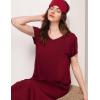 GYS Premium Bamboo Viscose Women’s Nightgowns Short Sleeve V Neck Summer Pajama Dress(Wine Red)