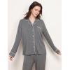 GYS Premium Bamboo Viscose Women’s Pajama Sets Long Sleeve Button Down 2 Pieces Sleep Sets(Dark Heather Grey)