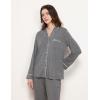 GYS Premium Bamboo Viscose Women’s Pajama Sets Long Sleeve Button Down 2 Pieces Sleep Sets(Dark Heather Grey)