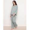 GYS Premium Bamboo Viscose Women’s Pajama Sets Long Sleeve Button Down 2 Pieces Sleep Sets(Light Greyish Green)