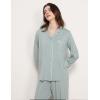 GYS Premium Bamboo Viscose Women’s Pajama Sets Long Sleeve Button Down 2 Pieces Sleep Sets(Light Greyish Green)