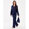 GYS Premium Bamboo Viscose Women’s Pajama Sets Long Sleeve Button Down 2 Pieces Sleep Sets(Navy Christmas Puppy)