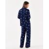 GYS Premium Bamboo Viscose Women’s Pajama Sets Long Sleeve Button Down 2 Pieces Sleep Sets(Navy Christmas Puppy)