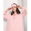 GYS Premium Bamboo Viscose Women’s Pajama Sets Long Sleeve Button Down 2 Pieces Sleep Sets(Pink)