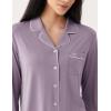 GYS Premium Bamboo Viscose Women’s Pajama Sets Long Sleeve Button Down 2 Pieces Sleep Sets(Violet)