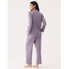 GYS Premium Bamboo Viscose Women’s Pajama Sets Long Sleeve Button Down 2 Pieces Sleep Sets(Violet)