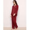 GYS Premium Bamboo Viscose Women’s Pajama Sets Long Sleeve Button Down 2 Pieces Sleep Sets(Wine Red)