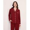 GYS Premium Bamboo Viscose Women’s Pajama Sets Long Sleeve Button Down 2 Pieces Sleep Sets(Wine Red)