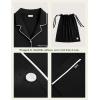 GYS Premium Women’s Nightgowns Button Down Sleepshirt Long Sleeve Notch Collar Boyfriend Nightshirt(Black)