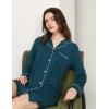 GYS Premium Women’s Nightgowns Button Down Sleepshirt Long Sleeve Notch Collar Boyfriend Nightshirt(Ink Blue)