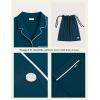 GYS Premium Women’s Nightgowns Button Down Sleepshirt Long Sleeve Notch Collar Boyfriend Nightshirt(Ink Blue)