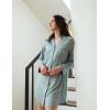 GYS Premium Women’s Nightgowns Button Down Sleepshirt Long Sleeve Notch Collar Boyfriend Nightshirt(Light Greyish Green)