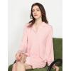 GYS Premium Women’s Nightgowns Button Down Sleepshirt Long Sleeve Notch Collar Boyfriend Nightshirt(Pink)