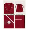 GYS Premium Women’s Nightgowns Button Down Sleepshirt Long Sleeve Notch Collar Boyfriend Nightshirt(Wine Red)