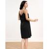 GYS Sleeveless Nightgowns for Women Bamboo Viscose Satin V-neck Spaghetti Straps Pajama Dress(Black)