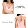 GYS Sleeveless Nightgowns for Women Bamboo Viscose Satin V-neck Spaghetti Straps Pajama Dress(Pink)
