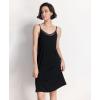 GYS Sleeveless Nightgowns for Women Soft Bamboo Viscose Full Slip Spaghetti Strap Camisole Under Dress(Black)