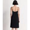 GYS Sleeveless Nightgowns for Women Soft Bamboo Viscose Full Slip Spaghetti Strap Camisole Under Dress(Black)