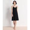 GYS Sleeveless Nightgowns for Women Soft Bamboo Viscose Full Slip Spaghetti Strap Camisole Under Dress(Black)