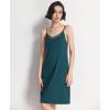 GYS Sleeveless Nightgowns for Women Soft Bamboo Viscose Full Slip Spaghetti Strap Camisole Under Dress(Ink Blue)
