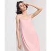 GYS Sleeveless Nightgowns for Women Soft Bamboo Viscose Full Slip Spaghetti Strap Camisole Under Dress(Pink)