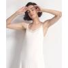 GYS Sleeveless Nightgowns for Women Soft Bamboo Viscose Full Slip Spaghetti Strap Camisole Under Dress(White)