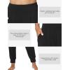 GYS Women Pajama Pants Bamboo Viscose High-Waist Soft Sleep Bottoms with Pockets(Black)