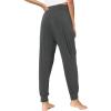 GYS Women Pajama Pants Bamboo Viscose High-Waist Soft Sleep Bottoms with Pockets(Dark Heather Grey)