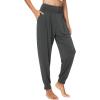 GYS Women Pajama Pants Bamboo Viscose High-Waist Soft Sleep Bottoms with Pockets(Dark Heather Grey)