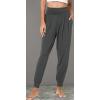 GYS Women Pajama Pants Bamboo Viscose High-Waist Soft Sleep Bottoms with Pockets(Dark Heather Grey)