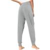 GYS Women Pajama Pants Bamboo Viscose High-Waist Soft Sleep Bottoms with Pockets(Heather Grey)