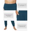 GYS Women Pajama Pants Bamboo Viscose High-Waist Soft Sleep Bottoms with Pockets(Lake Blue)