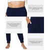 GYS Women Pajama Pants Bamboo Viscose High-Waist Soft Sleep Bottoms with Pockets(Navy)