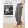 GYS Women Pajama Pants Bamboo Viscose Soft Comfy Casual Sleep Bottoms with Pockets(Dark Heather Grey)