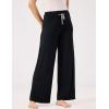 GYS Women Pajama Pants Wide Leg Drawstring Soft Sleep Pants, Viscose Made from Bamboo(Black)