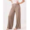 GYS Women Pajama Pants Wide Leg Drawstring Soft Sleep Pants, Viscose Made from Bamboo(Camel)