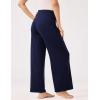 GYS Women Pajama Pants Wide Leg Drawstring Soft Sleep Pants, Viscose Made from Bamboo(Navy)