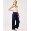 GYS Women Pajama Pants Wide Leg Drawstring Soft Sleep Pants, Viscose Made from Bamboo(Navy)