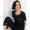 GYS Women Pajama Sets Bamboo Viscose Short Sleeve Top and Capri Pants 2 Piece Sleep Set(Black)