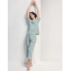 GYS Women Pajama Sets Bamboo Viscose Short Sleeve Top and Capri Pants 2 Piece Sleep Set(Light Greyish Green)