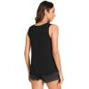 GYS Women Tank Tops Loose Fit Summer Basic Sleeveless Tops Bamboo Viscose Pajama Shirts(Black)