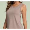 GYS Women Tank Tops Loose Fit Summer Basic Sleeveless Tops Bamboo Viscose Pajama Shirts(Camel)