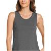 GYS Women Tank Tops Loose Fit Summer Basic Sleeveless Tops Bamboo Viscose Pajama Shirts(Dark Heather Grey)