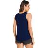 GYS Women Tank Tops Loose Fit Summer Basic Sleeveless Tops Bamboo Viscose Pajama Shirts(Navy)