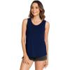 GYS Women Tank Tops Loose Fit Summer Basic Sleeveless Tops Bamboo Viscose Pajama Shirts(Navy)