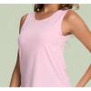 GYS Women Tank Tops Loose Fit Summer Basic Sleeveless Tops Bamboo Viscose Pajama Shirts(Pink)