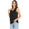 GYS Women Tank Tops Loose Fit Summer Basic Sleeveless Tops Bamboo Viscose Pajama Shirts(V-neck Black)