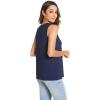 GYS Women Tank Tops Loose Fit Summer Basic Sleeveless Tops Bamboo Viscose Pajama Shirts(V-neck Navy)